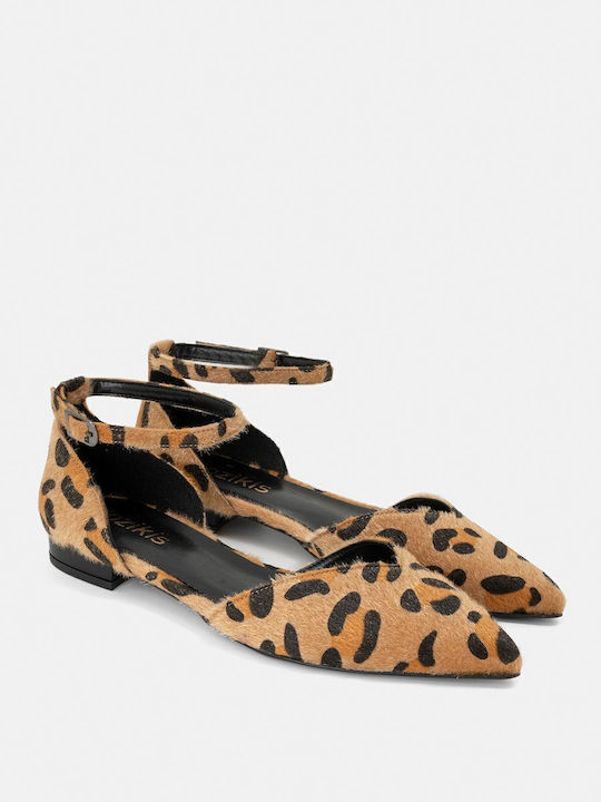 Damen Ballerinas Spitz zulaufend in Gelb Farbe