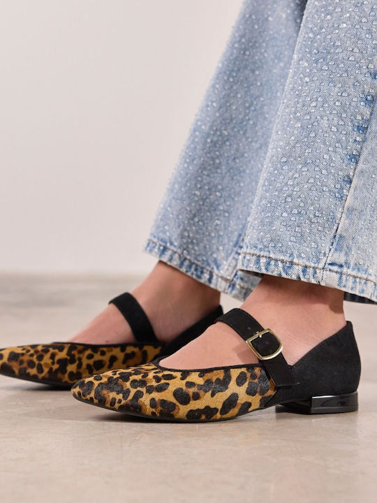 Ballerinas With strap Brown