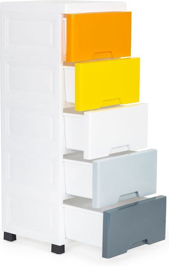 Modernhome Küchenwagen Kunststoff 5 Ebenen Weiß 31x32.5x84.5cm
