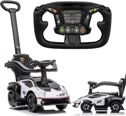 Sun Baby Lamborghini Essenza Количка Езда На С Ръкохватка За Родител За 12+ Месеца Със Звук Бяла