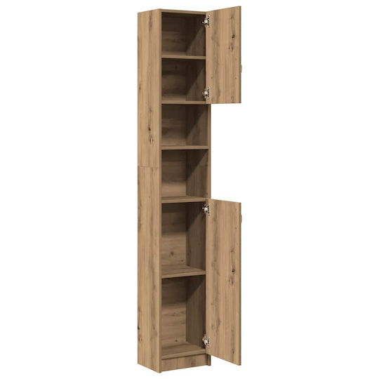 vidaXL Στήλη Μπάνιου Δαπέδου Μ32xΒ25.5xΥ190cm Δρυς