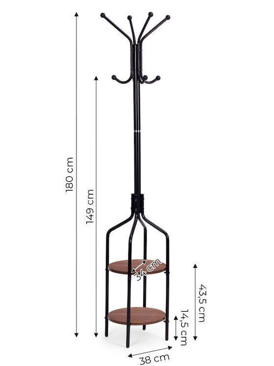 Modernhome Freistehender Kleiderständer Metallisch Schwarz 180cm