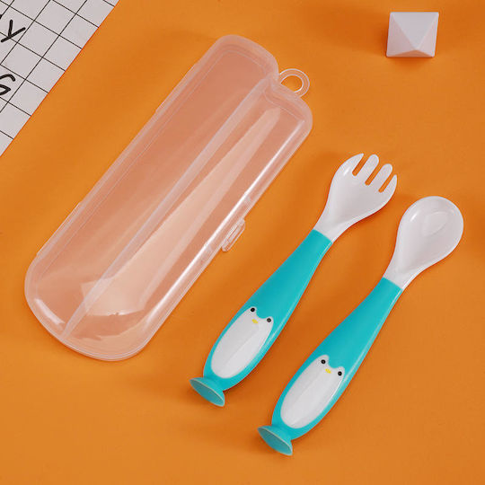 bebeLOGIC Set pentru bebeluși cu Furculiță din Plastic Verzi 2buc