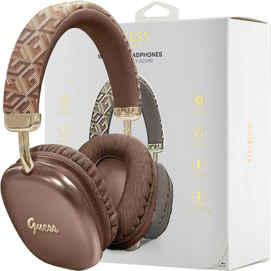 Gcube Metallic Script Logo Безжични / Жични Over Ear Слушалки с 32 часа Работа Кафяви