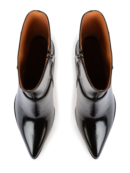 Leder Stiefeletten Damen Schwarz