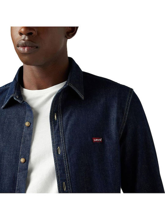 Battery Housemark Long-sleeved Denim Shirt Dark Indigo