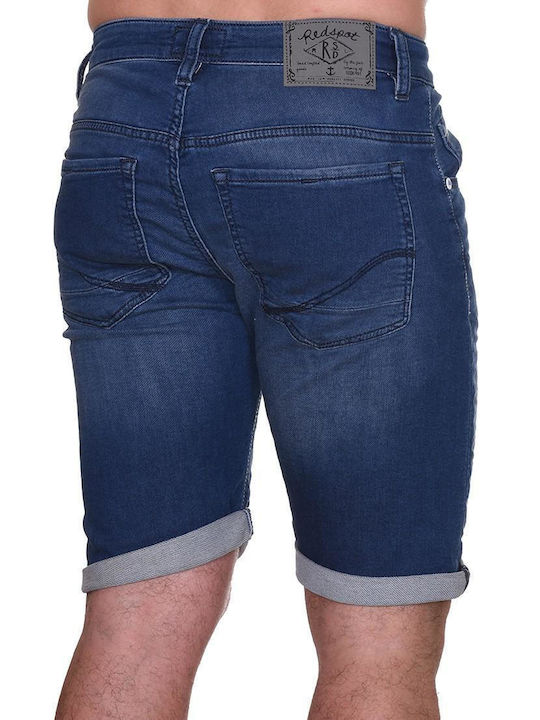 Red Spot Men's Shorts Jeans Blue