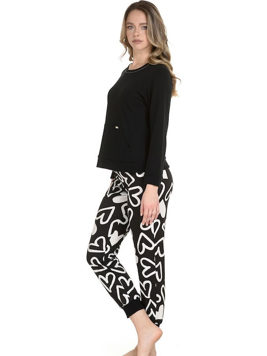 Zen by Daisy Winter Damen Pyjama-Set Schwarz Zen by Daisy Winter Damen Pyjama-Set Schwarz