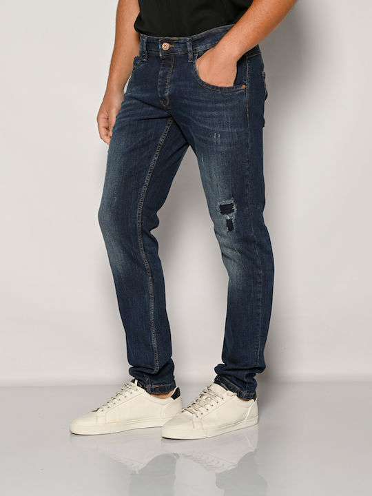 Herren Jeanshosen Elastisches Slim Fit Blau