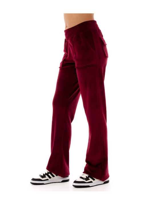 Jogginghose Samt Bordeaux