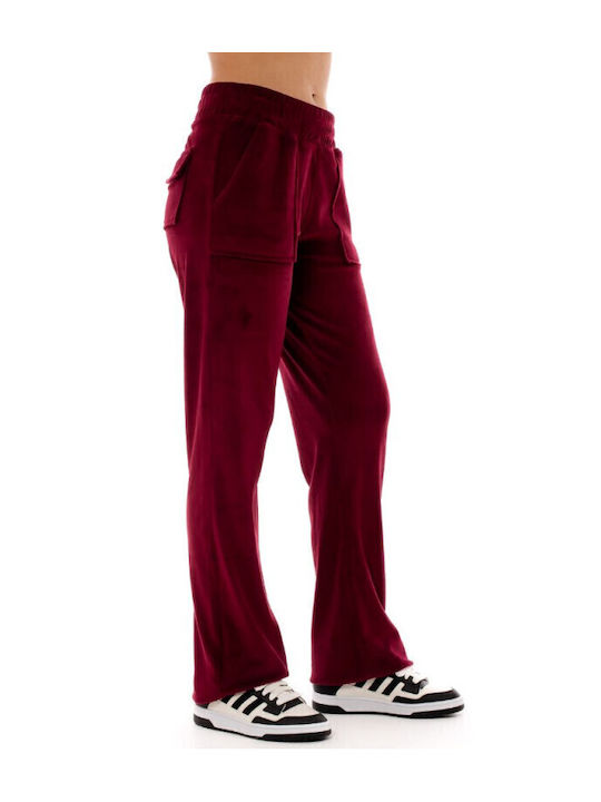 Jogginghose Samt Bordeaux