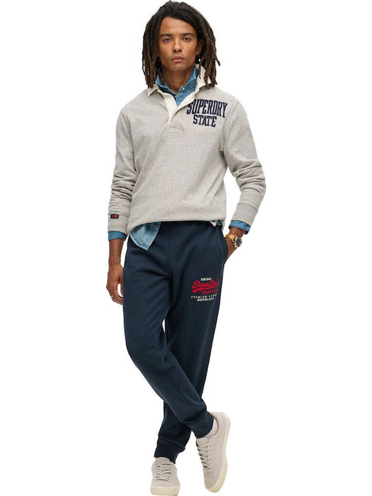 Duo Vl Graphic Slim Jogger Sweatpants with Elastic Navy Blue