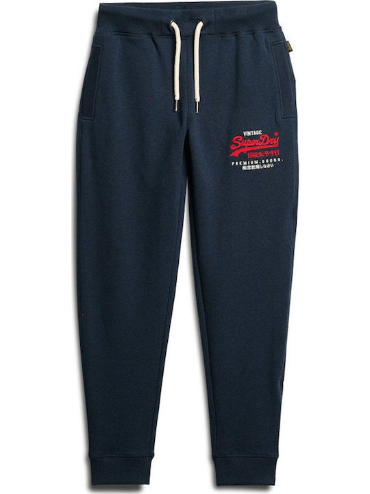 Duo Vl Graphic Slim Jogger Sweatpants with Elastic Navy Blue