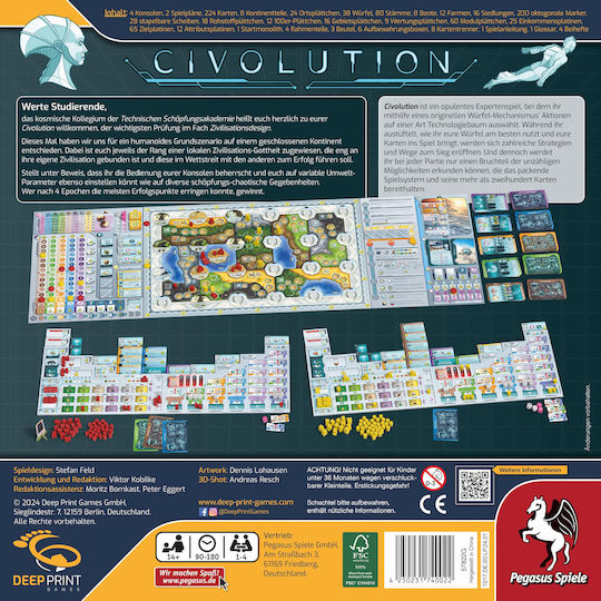 Настолна игра Civolution за 1-4 играчи 14+ години (EN) Pegasus Spiele