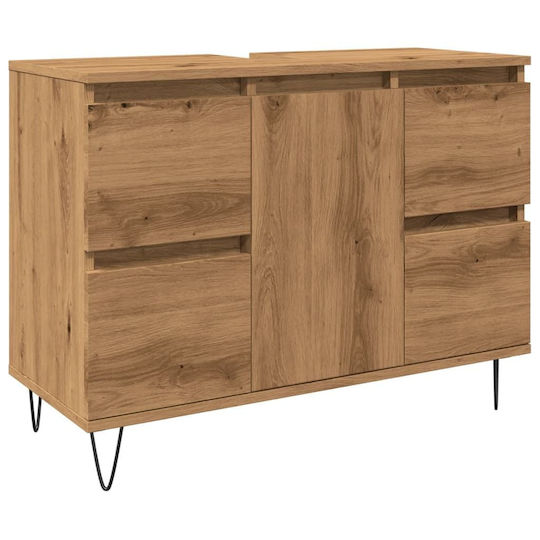 vidaXL Waschtisch ohne Waschbecken L80xB33xH60cm Oaks vidaXL Waschtisch ohne Waschbecken L80xB33xH60cm Oaks