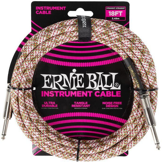 Ernie Ball Braided Kabel 6,3mm Stecker - 6,3mm Stecker 5.5m (P06430)