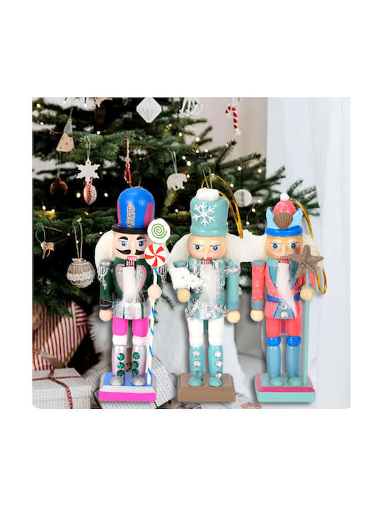 Hängender Nussknacker Ornament Hölzern Set 3Stück