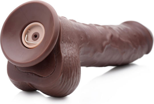 XR Ρεαλιστικό Dildo με Όρχεις και Δυνατότητα Εκσπερμάτωσης Καφέ 22cm
