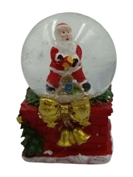 Decorative Christmas Snowball with Santa Claus 4.5x7cm