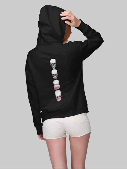 Skull Bubble W Hooded Sweatshirt - FUCHSIA