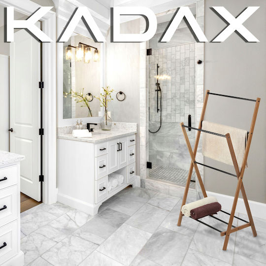 Kadax Floor Standing Bathroom Freestanding Towel Rack with 4 Positions Brown