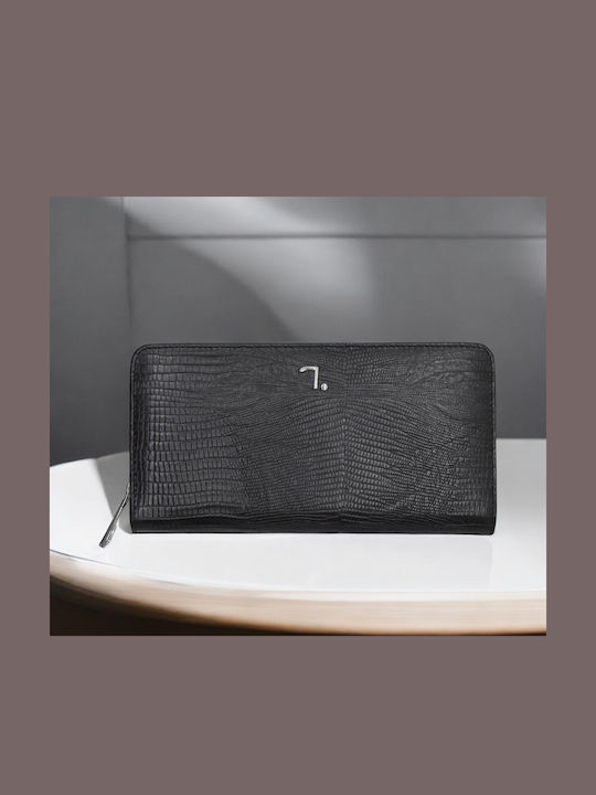 Large Leather Women's Wallet Classic Black