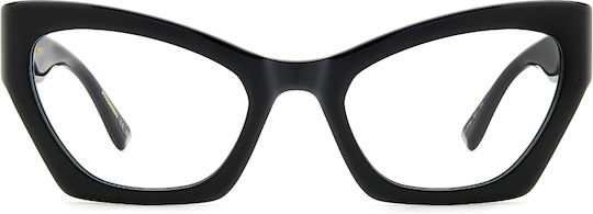 Dsquared2 Plastic Eyeglass Frame Cat Eye Black D2 0133 807