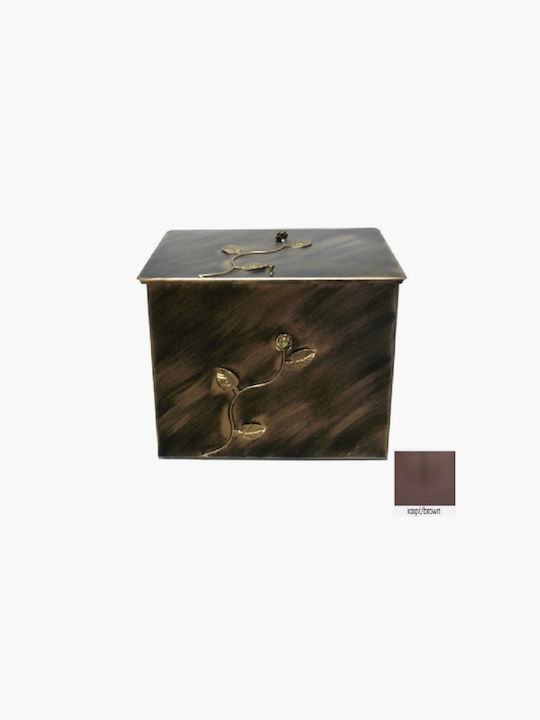 GTMED Μεταλλικό Κουτί Αποθήκευσης Ξύλων 63x54x44cm Καφέ