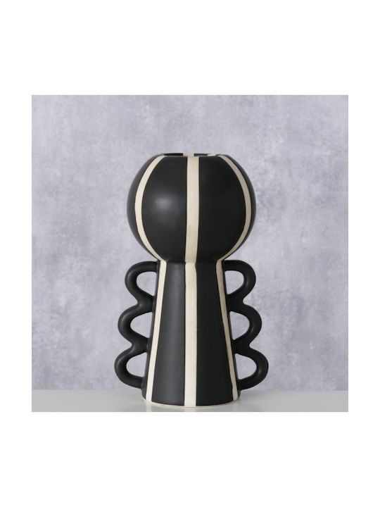 Nanuka Decorative Porcelain Vase White Black 20 cm