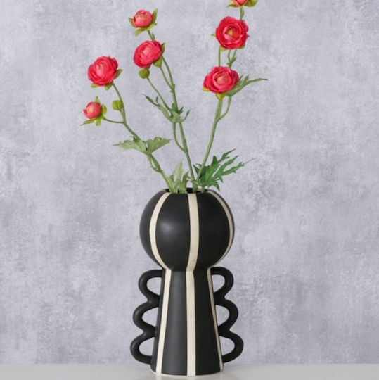 Vază decorativă din porțelan Nanuka alb negru 20 cm