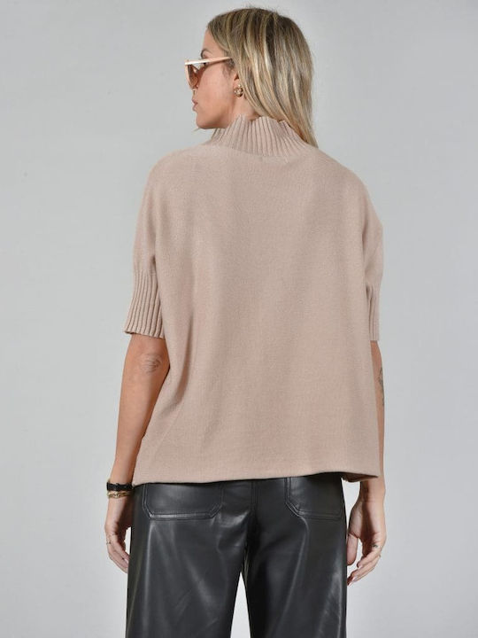 Belle Femme Pullover Dark Beige 6112-13