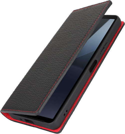 Wallet Piele / Plastic / Silicon Negru (Xperia 10 VI)