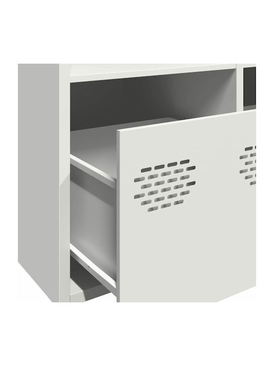 Sideboard made of Metal with Drawers White 101.5x39x73.5cm