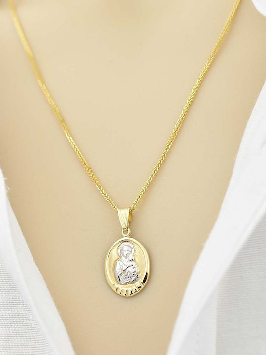 Goldjewels Halskette Amulett Göttliche Mutter aus Gold 14K