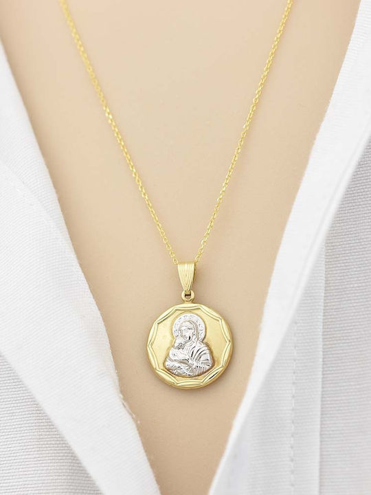 Goldjewels Halskette Amulett Göttliche Mutter aus Gold 14K