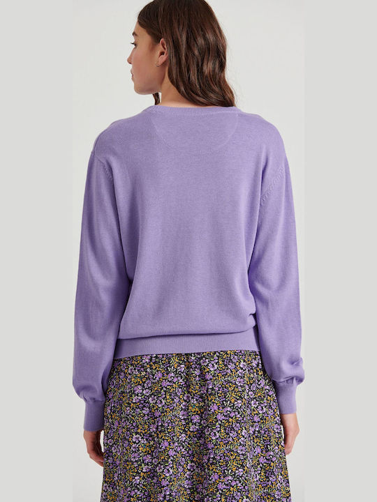 Women's Long Sleeve Sweater Cotton Royal Lilac Purple