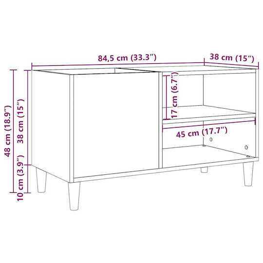 vidaXL Hi-Fi Furniture Brown 38x84.5x48cm