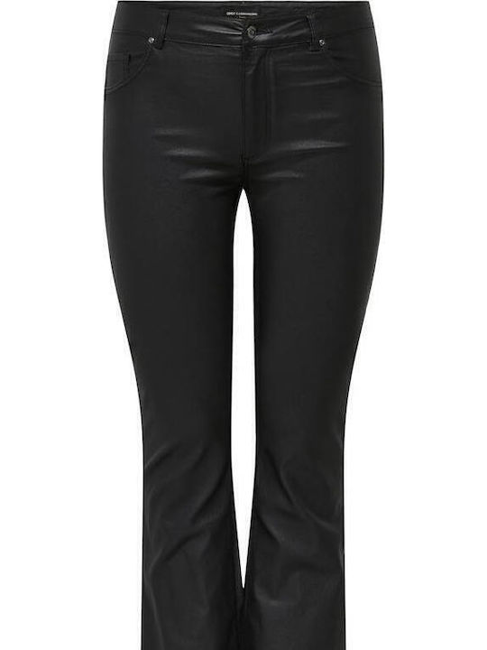 Women's Fabric Trousers Flared Black