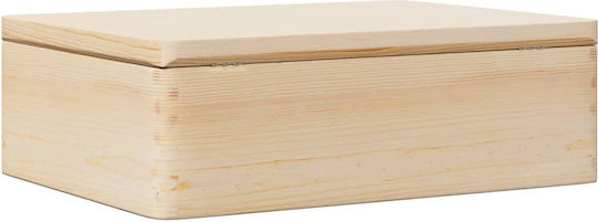 vidaXL Дърво Кутия за съхранение с капак Кафяв 40x30x13см 1бр
