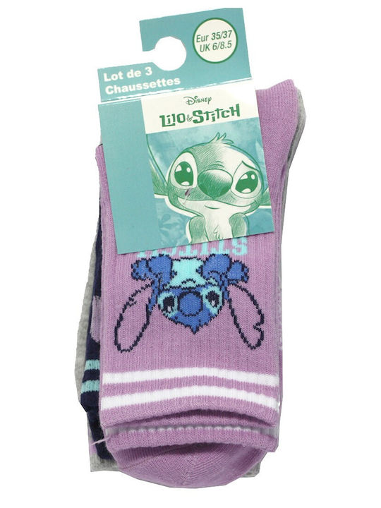 Disney Kids' Socks Sport Violet, Μωβ 3 Pairs