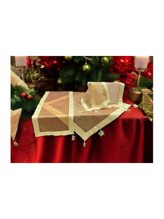 Linea Home Set Christmas Tablecloths Square Gold 7pcs