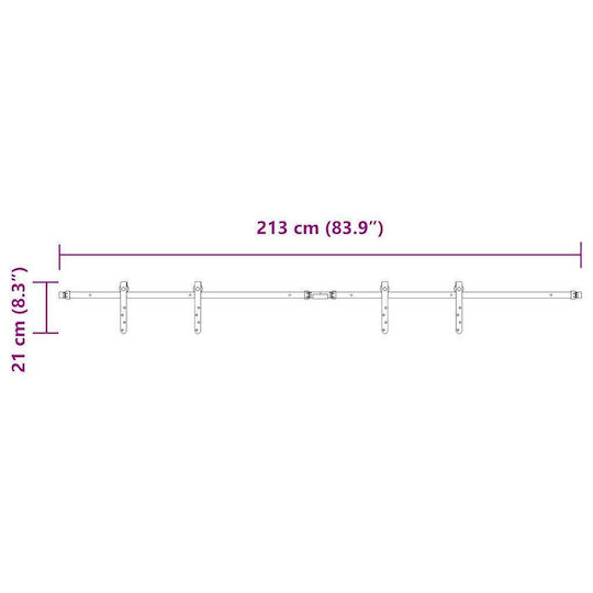Vidaxl Büro-Schiebetür-Set 213 cm Kohlenstoffstahl
