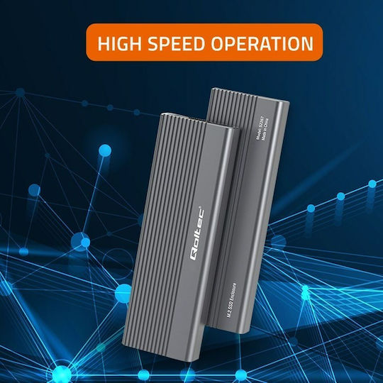 Qoltec Θήκη για Σκληρό Δίσκο M.2 SATA III με σύνδεση USB 3.0 σε Γκρι χρώμα