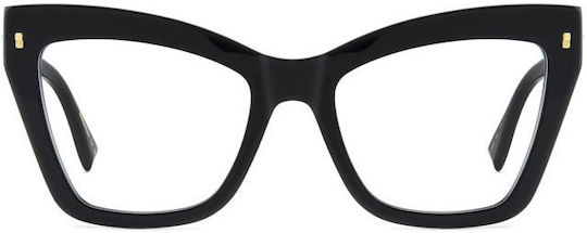 Dsquared2 Plastic Eyeglass Frame Cat Eye Black D2 0152 807