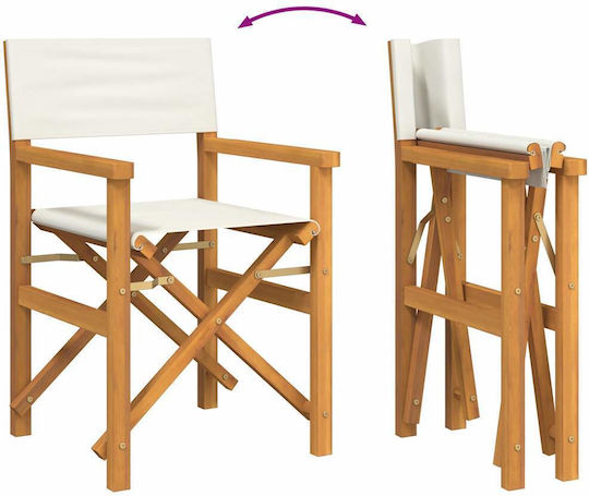 Regiestuhl Hölzernes Cream 57x54.5x85εκ.
