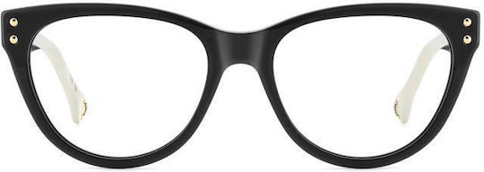 Carolina Herrera Plastic Eyeglass Frame Cat Eye Black HER 0256 807