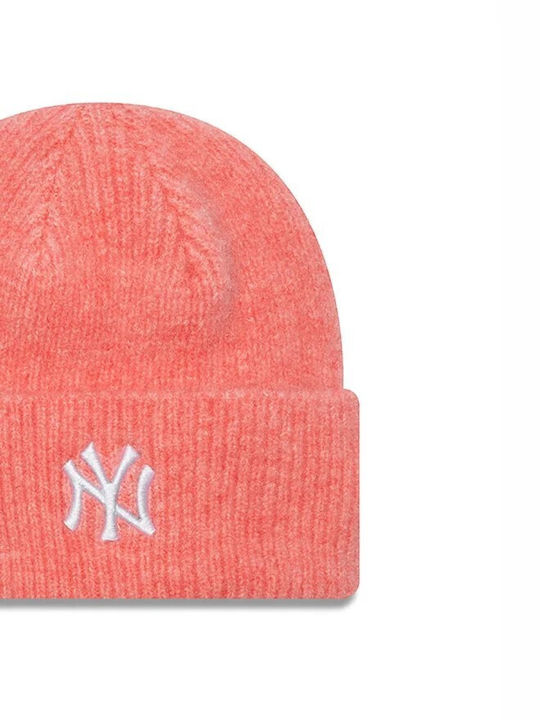 Beanie Unisex Σκούφος Πλεκτός σε Ροζ χρώμα