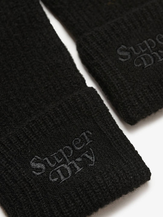 Superdry Unisex Knitted Gloves Black