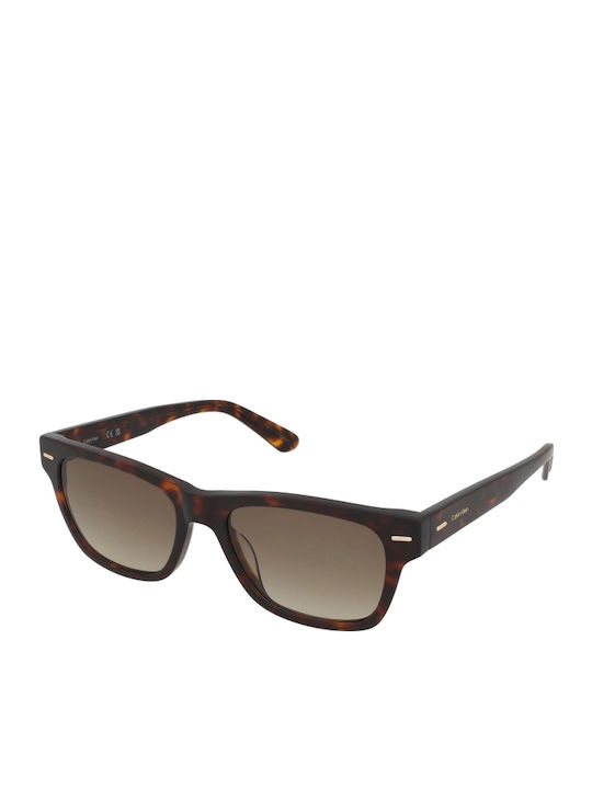 Calvin Klein Unisex Sunglasses with Brown Tartaruga Plastic Frame and Brown Gradient Lens CK21528S 220
