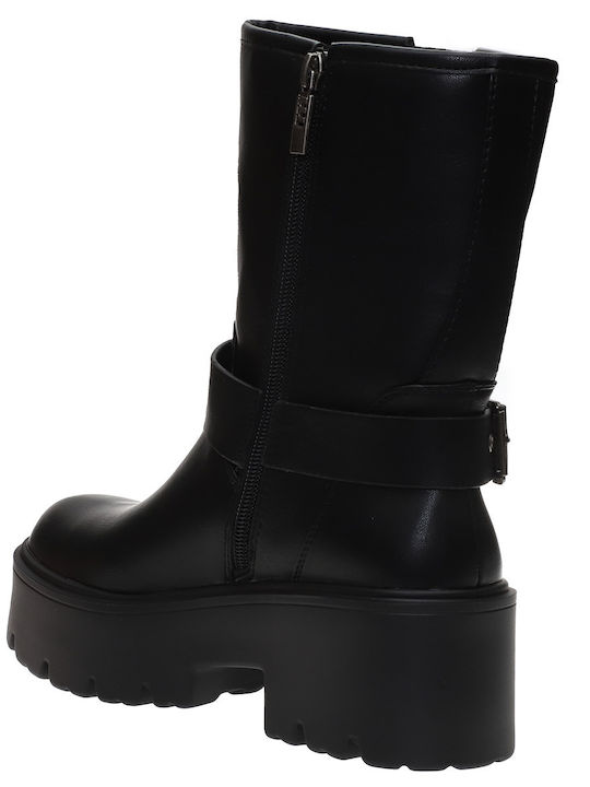 Women's Ankle Boots with Medium Heel Black